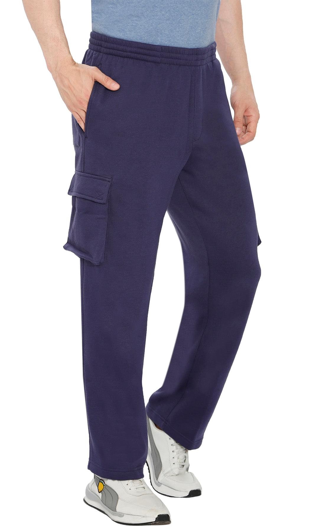 Men's Brushed Fleece Cargo Pants – Comfy Sweatpants with inner drawstrings