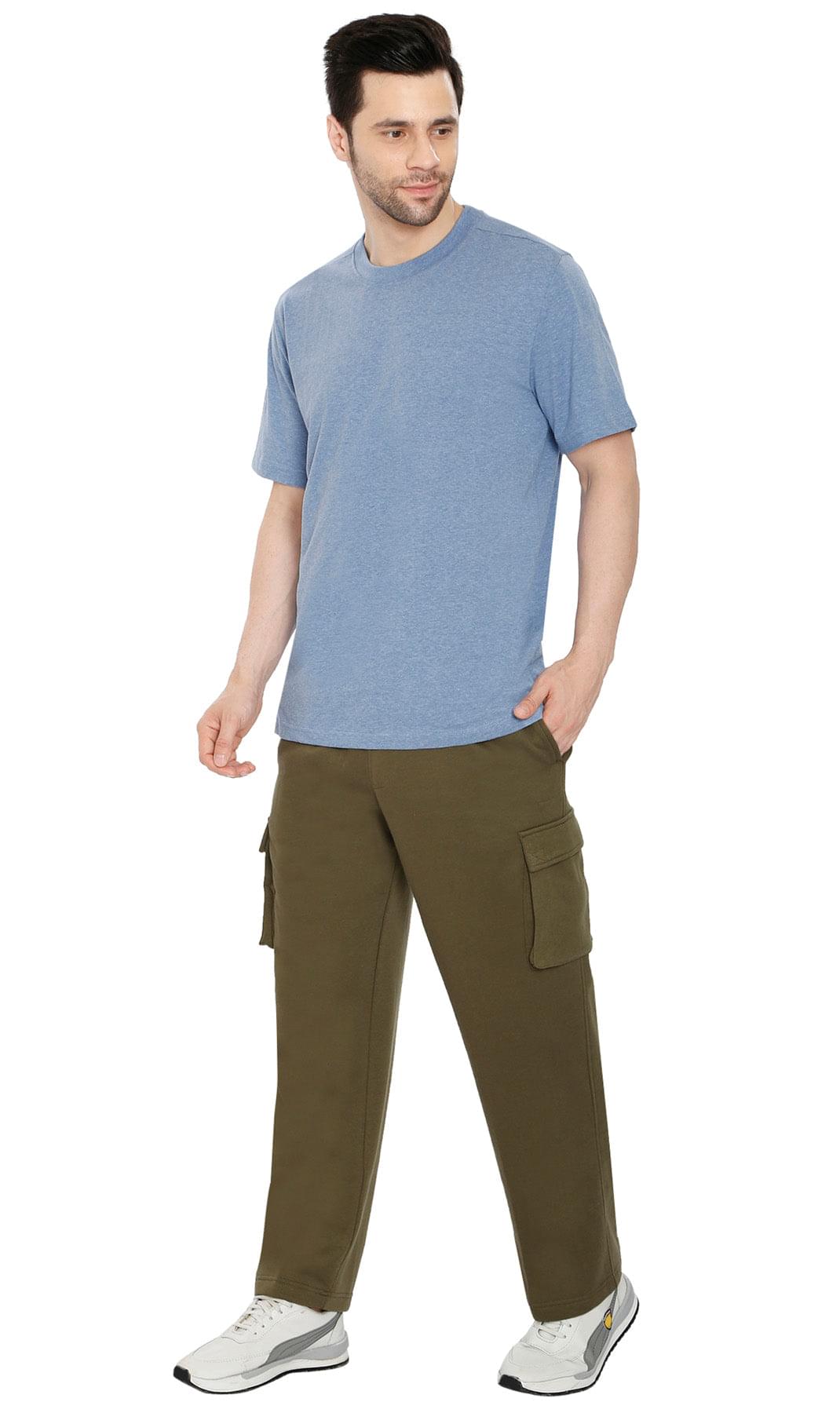 Men's Brushed Fleece Cargo Pants – Comfy Sweatpants with inner drawstrings
